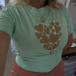 Baby Look Basic O (Estampa de Coração) Baby Look Basic O (Estampa Coração)