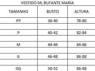 Vestido ML bufante maria Vestido ML Bufante Maria