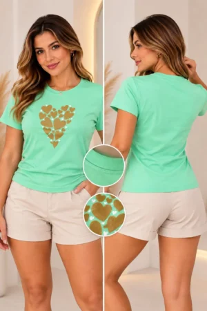 Baby Look Basic O (Estampa Coração)