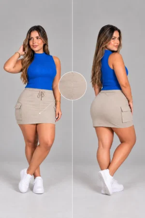 Saia Curta Cargo Casual Joy