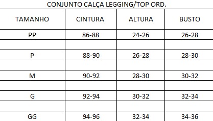 Conjunto Calça Legging/Top Ord.