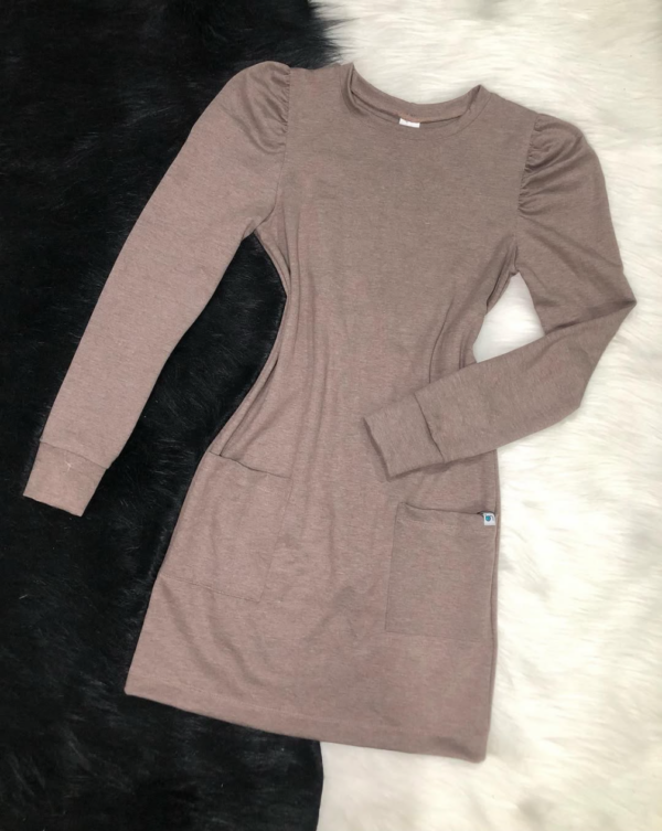 vestido manga longa com bufante Vestido ML Bufante Maria